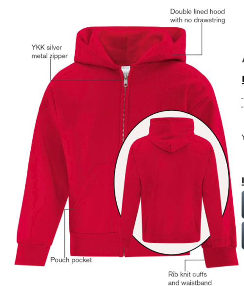 Youth Zip Hoodie (ATCY2600)